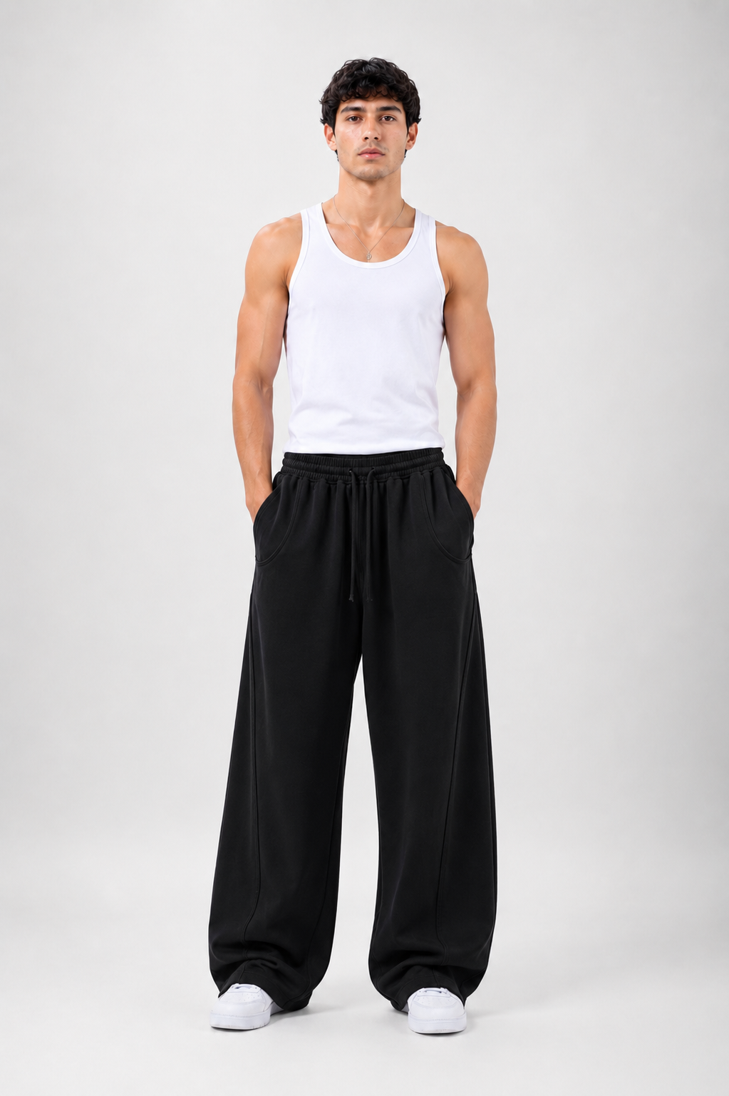 Flow Wide-Leg Sweatpants - Black