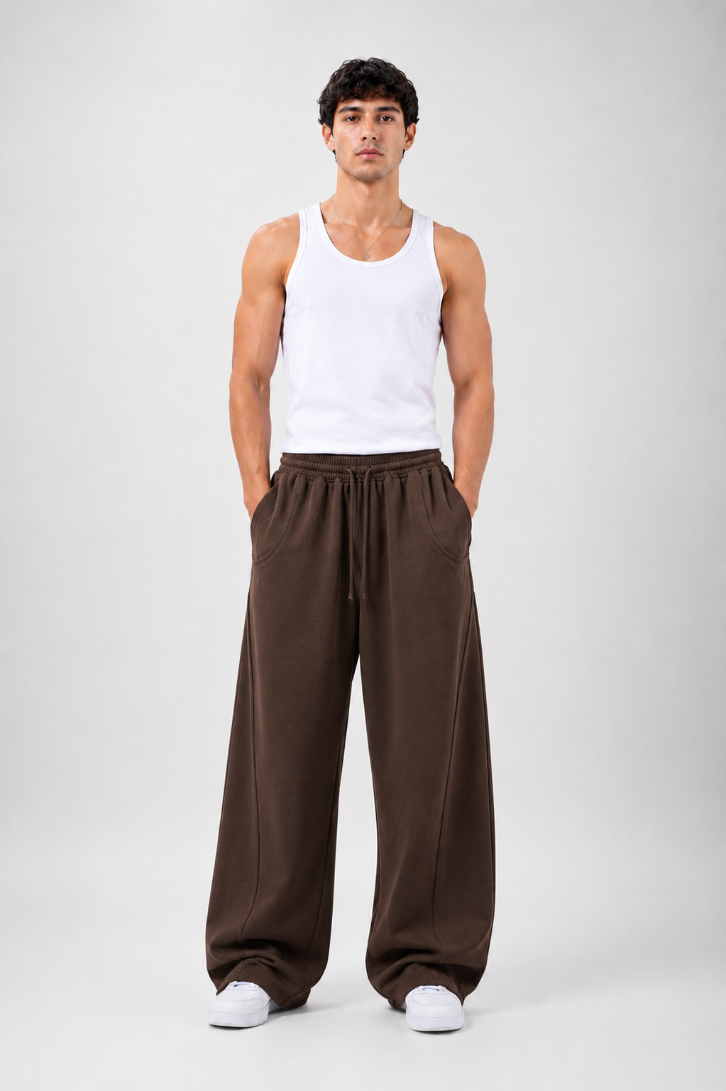 Flow Wide-Leg Sweatpants - Brown