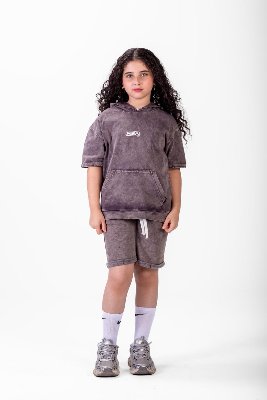 Riviera Mini Streetwear Set - Brown - Girls
