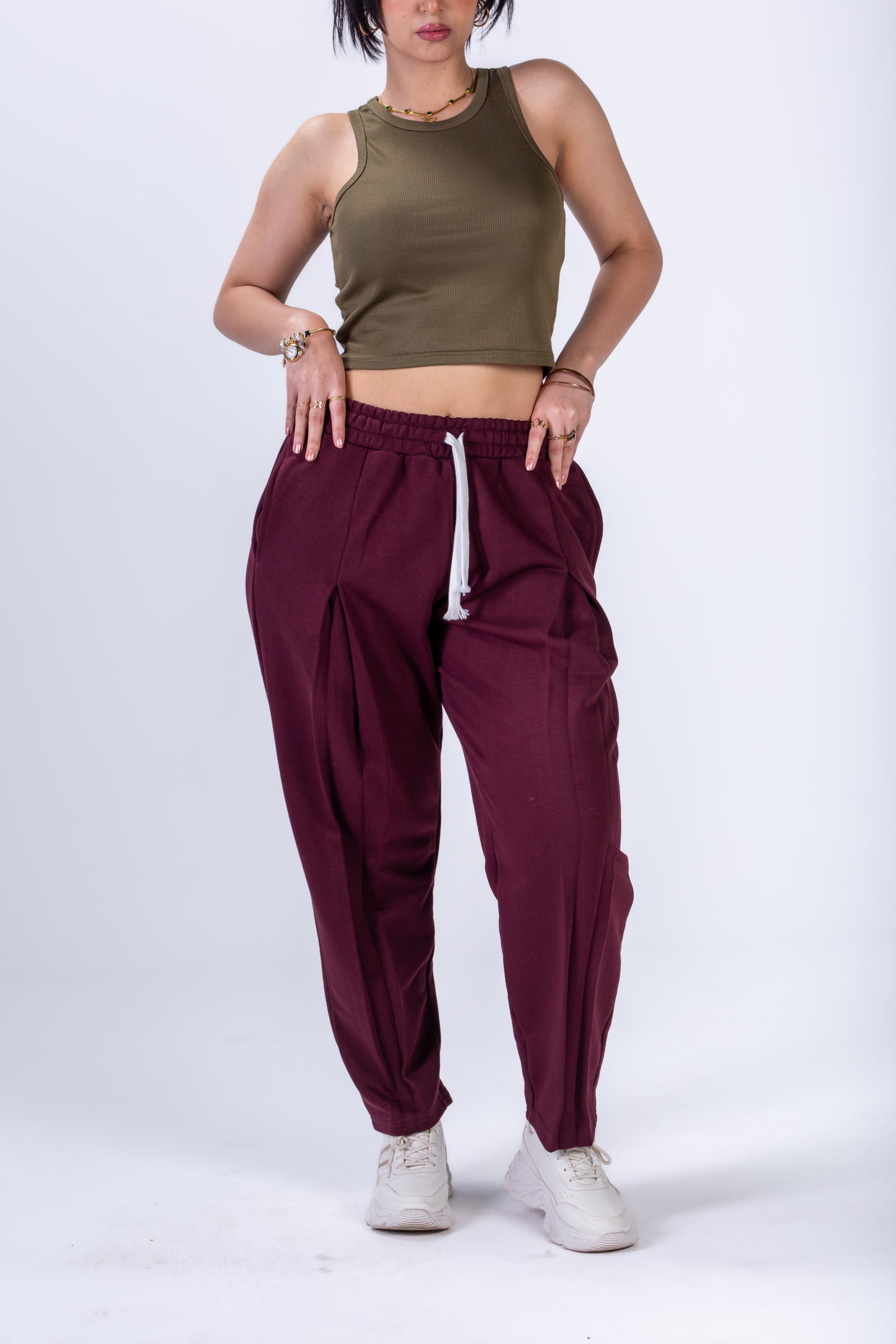 Minimal Lounge Pants - Burgundy - Women